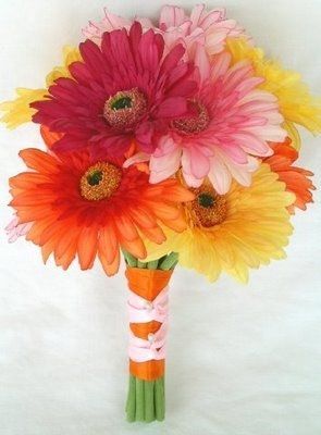 Can someone show me bouquets/arrangemets for ceremony with gerber dasies.....