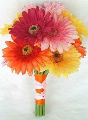 Can someone show me bouquets/arrangemets for ceremony with gerber dasies.....