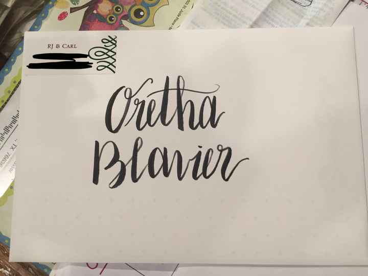 Hand addressing invitation envelopes? - 1