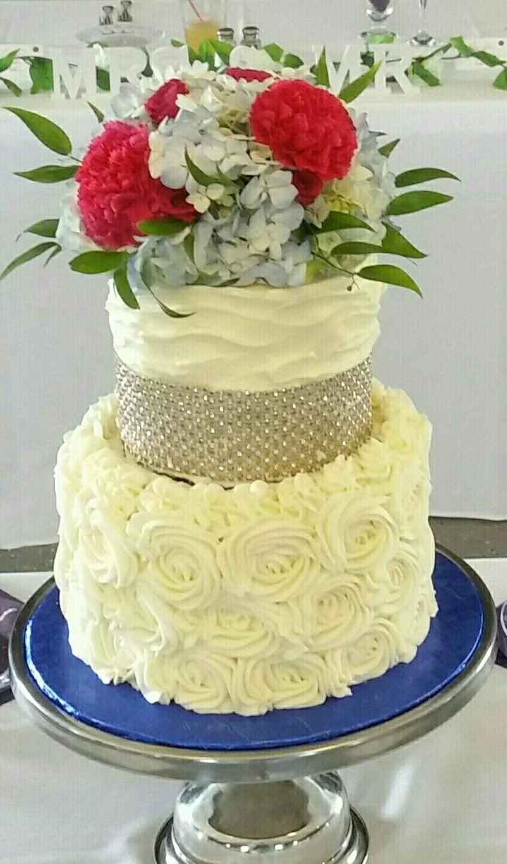 Wedding cake flower decor.