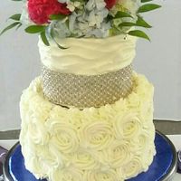 Wedding cake flower decor.