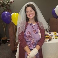 Yours truly, posing awkwardly in front of the dessert table! Thankfully, that bandage on my hand wil