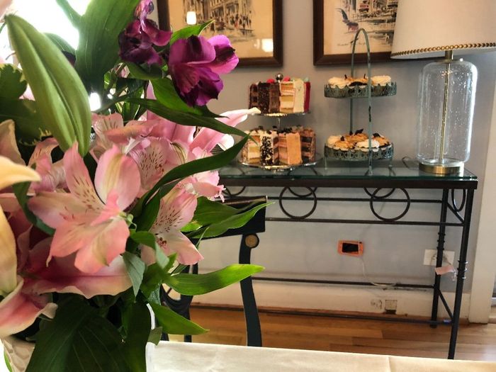 flowers and desert table