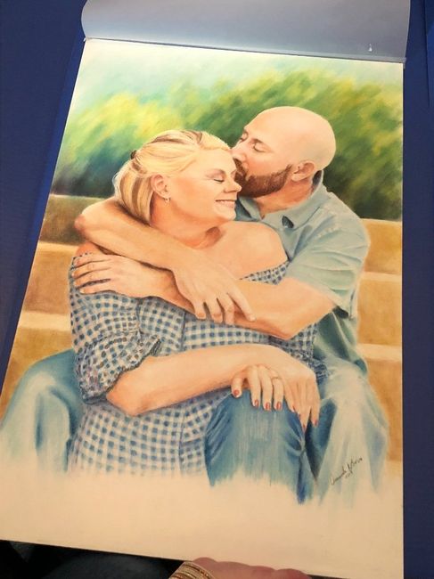 AMAZING gift - pastel drawing of one of our engagement photos