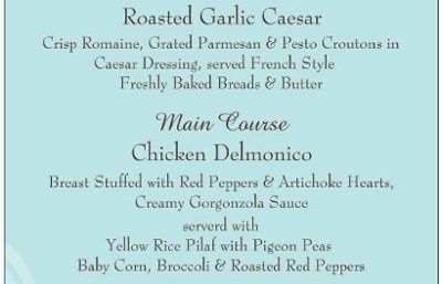 In The Process of Ordering Our Menus...