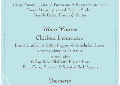 In The Process of Ordering Our Menus...