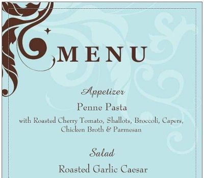 In The Process of Ordering Our Menus...