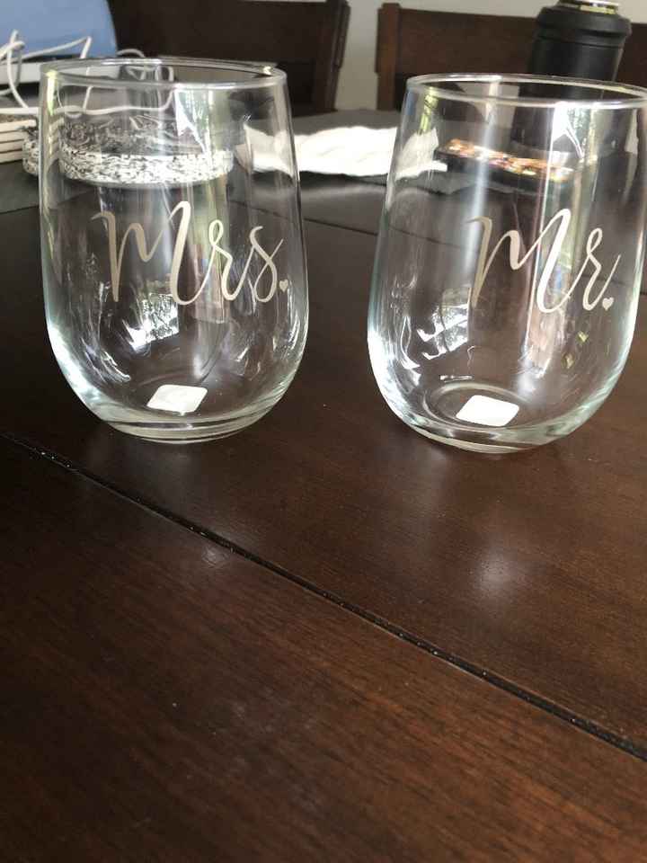 Mr. & Mrs. wine glasses