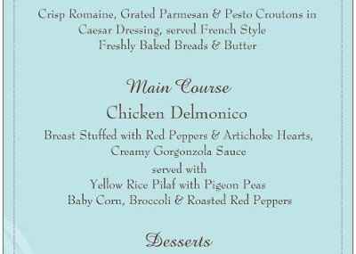 In The Process of Ordering Our Menus...