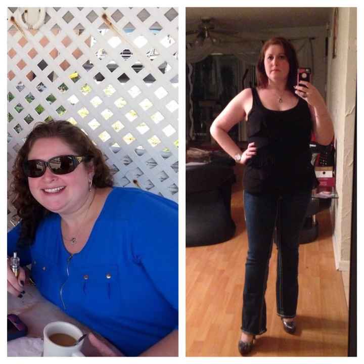 4 months to fit into dress!  40 lbs or so....