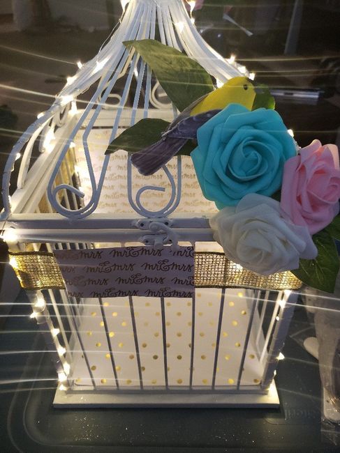 Sunday Progress -birdcage card holder. 1