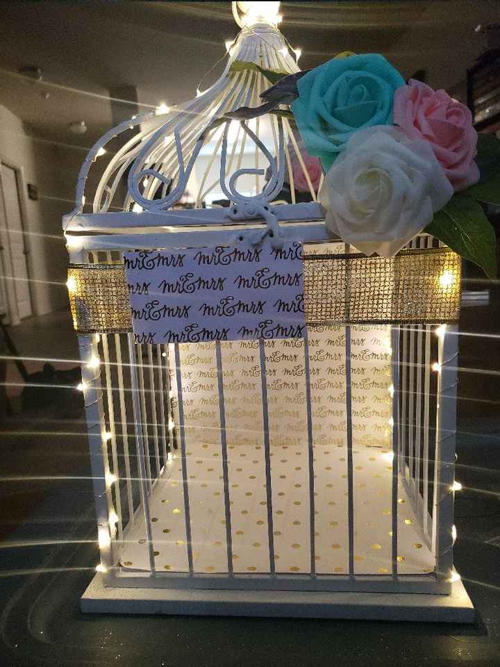 Sunday Progress -birdcage card holder. - 2