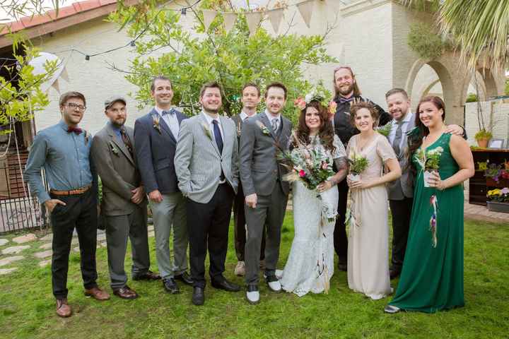 Mismatched bridesmaid attire