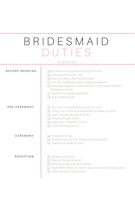 Bridesmaids Responsibilities 5