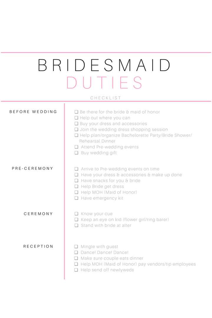 Bridesmaids Responsibilities - 3