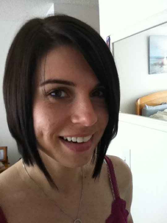 post-wedding chop (before and after pic)!        (and a picture of my guest book quilt)