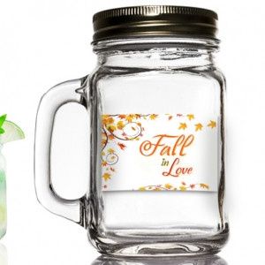 Fall in Love 16oz Mason Jar Favor