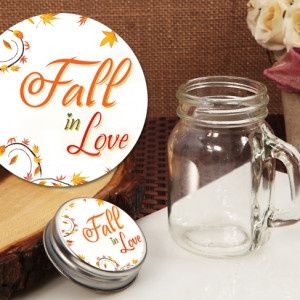 Mini Fall in Love 4.5oz Mason Jar Favor