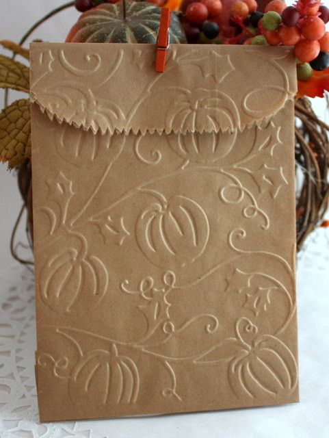 Pumpkin Embossed Paper Bags