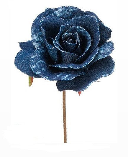 Glittered Denim Rose