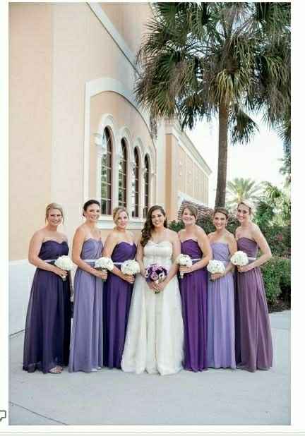 Mix and match purple bridesmaid dresses - 1