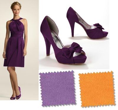 eggplant purple and orange... but what shade.