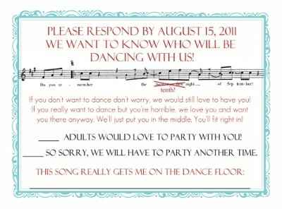 RSVP wording ideas needed!