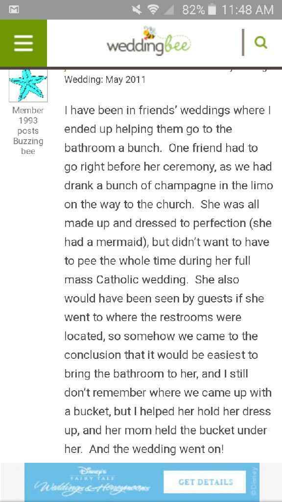 Peeing with a trumpet/mermaid dress? - 1