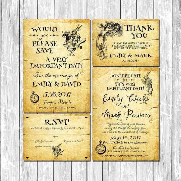 alice in wonderland invites