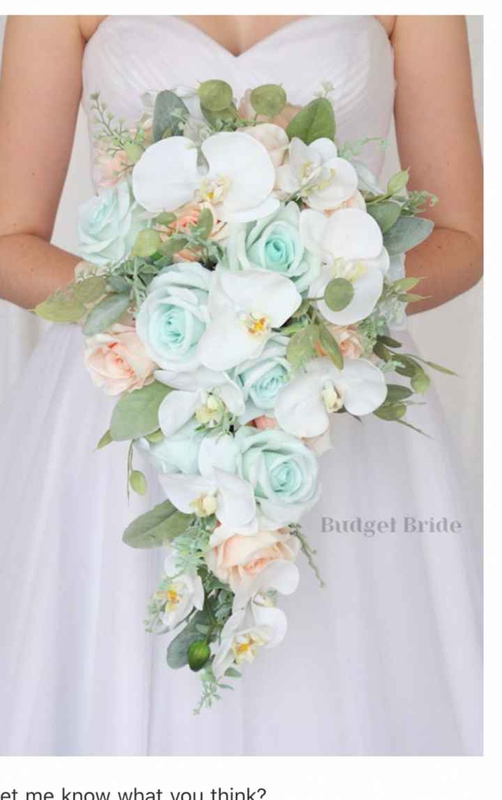 Mint and peach flowers- take them off my hands! - 1