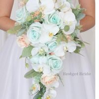 Mint and Peach flowers- take them off my hands - 1