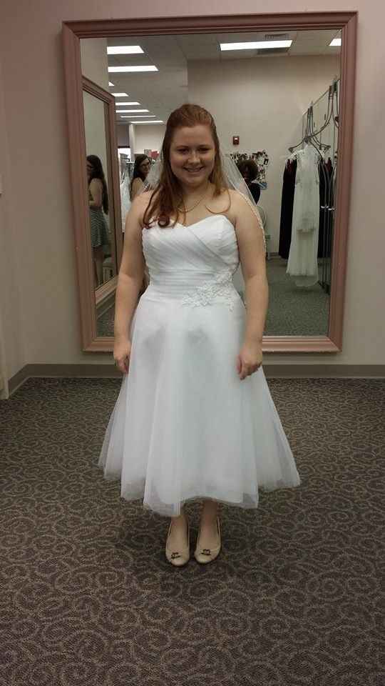 Anybody have a short/tea length wedding dress??  ETA Pic!!!