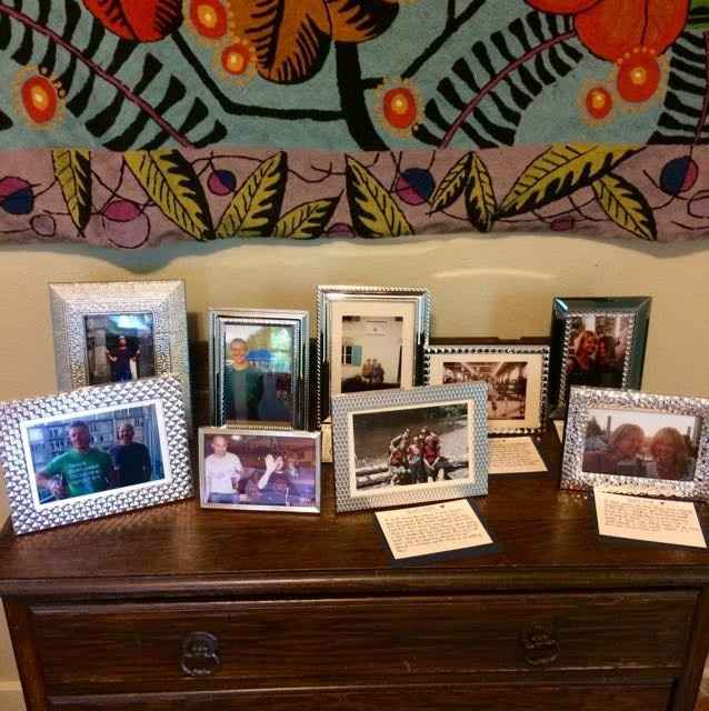 Bridal party photo display