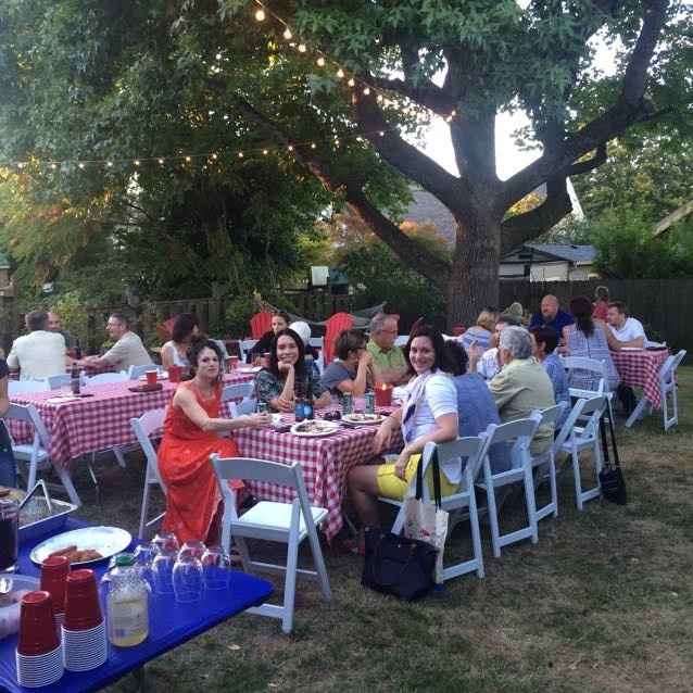 Backyard rehearsal dinner