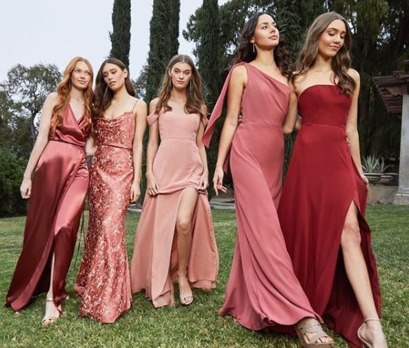 mixed bridesmaid dresses - Sequin, Beaded, Silk, velvet - 1