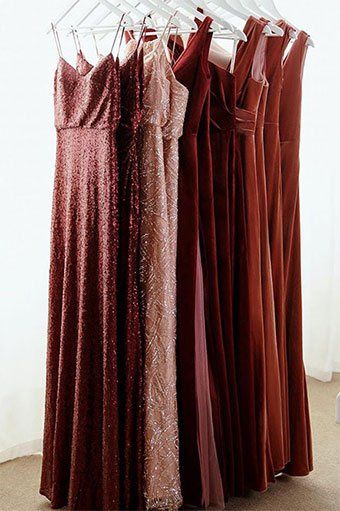 mixed bridesmaid dresses - Sequin, Beaded, Silk, velvet - 2