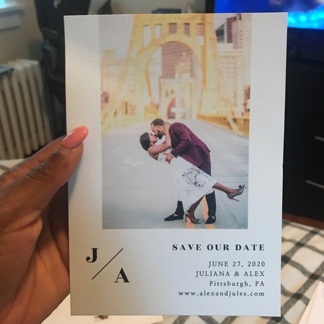 Zola save the date reviews? My sample came out with the picture looking off? 3