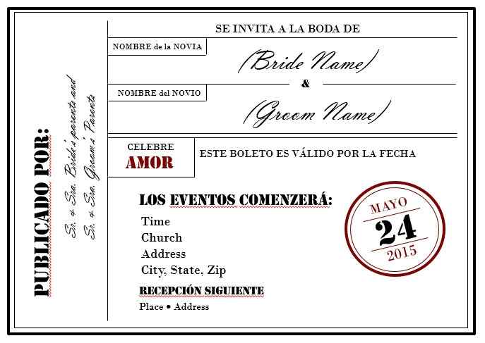 Spanish Wedding invites.... how do you word them?