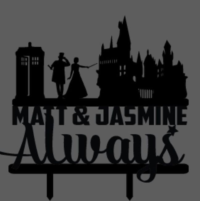 Geeky cake topper love