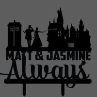 Geeky cake topper love