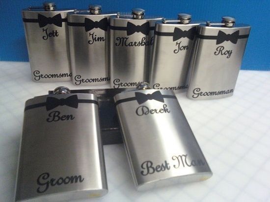 Grooms party flasks