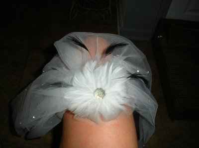 made a veil :) got my flowers & shoes too! &&& need to choose shoe charm!