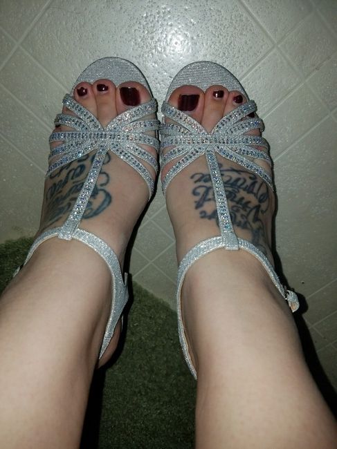 My shoes, daughter's dress arrived!