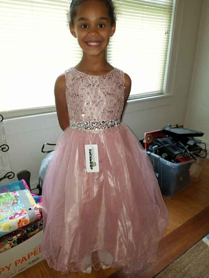 My shoes, daughter's dress arrived!