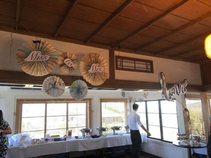 Setup of decorations and food