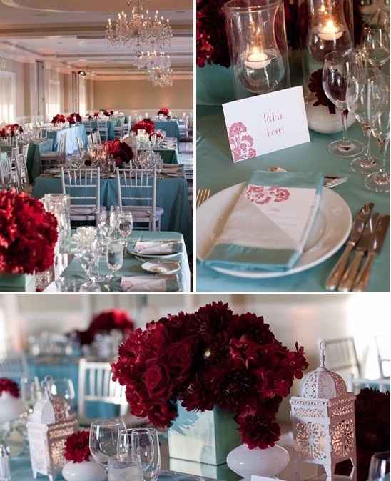 What do you think of this winter color scheme: Deep Red and Ice blue?