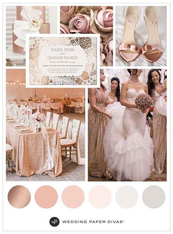 Blush, gold and rose gold 