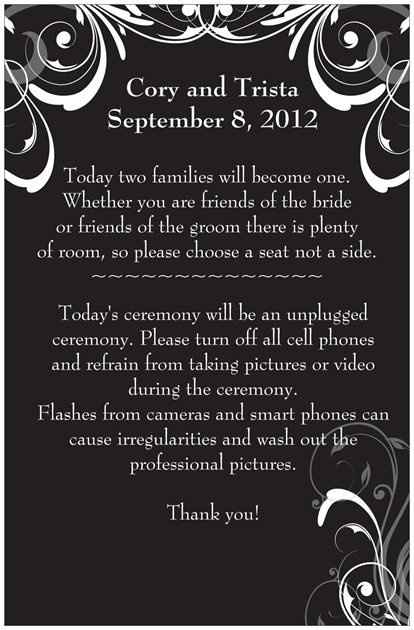 Turn off cell phones at the ceremony???