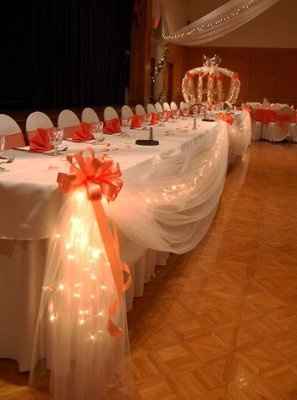 decorating the head table