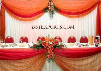 decorating the head table